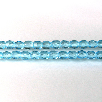 Czech Glass Fire Polish Bead - Round 04MM AQUA