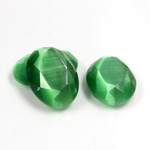 Fiber-Optic Flat Back Stone with Faceted Top and Table - Oval 18x13MM CAT'S EYE GREEN