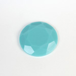 Plastic Flat Back Rose Cut Rhinestone - Round 25MM TURQUOISE