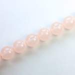 Czech Pressed Glass Bead - Smooth Round 10MM COATED ROSE QUARTZ