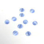 Fiber-Optic Flat Back Stone with Faceted Top and Table - Round 04MM CAT'S EYE LT BLUE