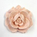 Plastic Flower Pendant with Hole Rose Resin 33MM MATTE PALE PINK