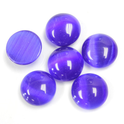 Fiber-Optic Cabochon - Round 12MM CAT'S EYE ROYAL BLUE