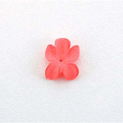 German Plastic Flower with Center Hole - 15x12MM MATTE RUBY