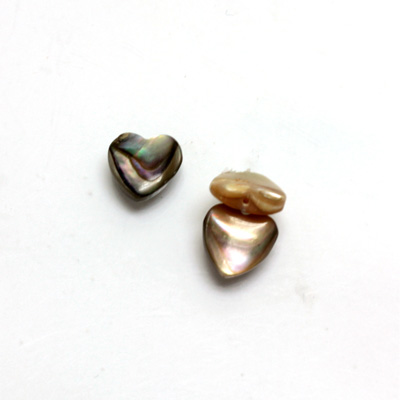 Gemstone 1-Hole Heart 08MM ABALONE