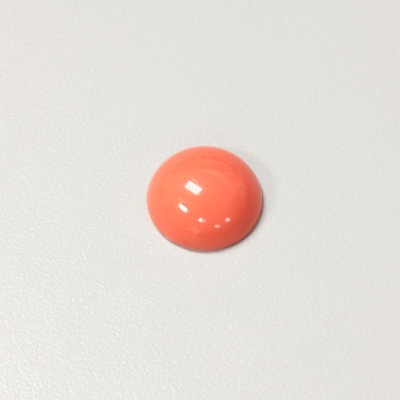 Plastic Flat Back Opaque Cabochon - Round 13MM CORAL