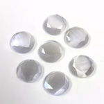 Fiber-Optic Flat Back Stone with Faceted Top and Table - Round 09MM CAT'S EYE LT GREY