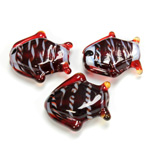 Indian Glass Lampwork Bead - Fish Large DARK RUBY