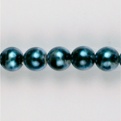 Czech Glass Pearl Bead - Round 06MM PATINA TEAL 84488