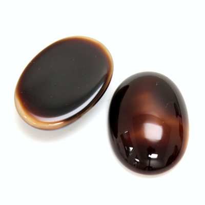 Glass Medium Dome Opaque Cabochon - Oval 25x18MM BROWNHORN