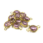 Plastic Channel Stone in Setting with 2 Loops 6MM LT AMETHYST-Brass