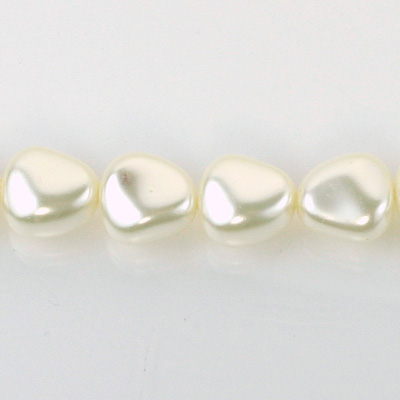 Czech Glass Pearl Bead - Potato 16x14MM WHITE 70401