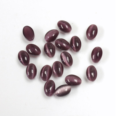 Fiber-Optic Cabochon - Oval 06x4MM CAT'S EYE PURPLE