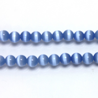 Fiber-Optic Synthetic Bead - Cat's Eye Smooth Round 05MM CAT'S EYE LT BLUE