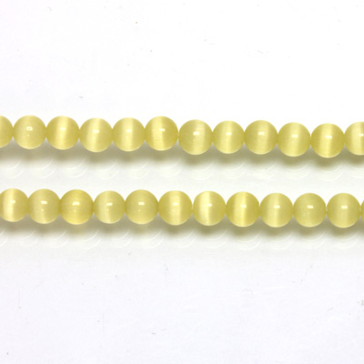 Fiber-Optic Synthetic Bead - Cat's Eye Smooth Round 04MM CAT'S EYE YELLOW