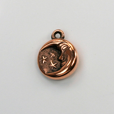 Metalized Plastic Pendant- Moon 17x14MM ANT COPPER