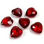 Glass Point Back Tin Table Cut (TTC) Unfoiled - Heart Shape 15x14MM RUBY