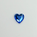 Glass Flat Back Rose Cut Fancy Foiled Stone  - Heart 09x8MM SAPPHIRE