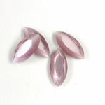 Fiber-Optic Flat Back Stone with Faceted Top and Table - Navette 15x7MM CAT'S EYE LT PURPLE