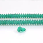 Czech Pressed Glass Bead - Smooth Rondelle 6MM MATTE EMERALD