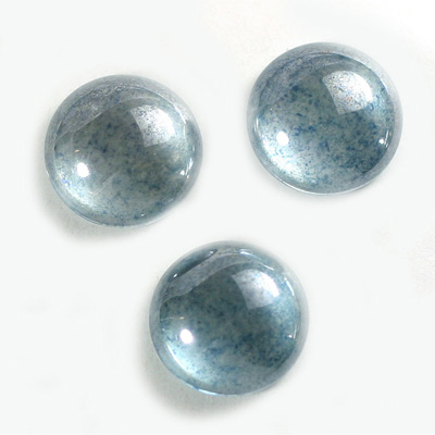 Glass Medium Dome Coated Cabochon - Round 18MM LUSTER BLUE