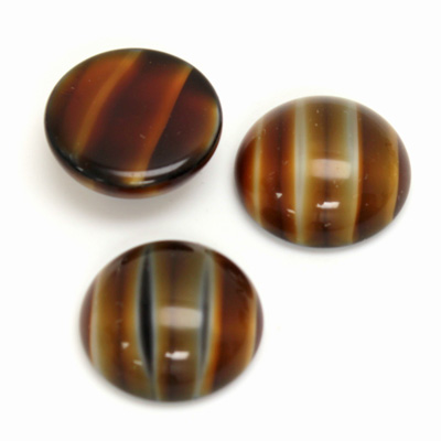 Glass Medium Dome Cabochon - Round 18MM TIGEREYE