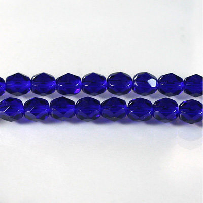 Czech Glass Fire Polish Bead - Round 06MM COBALT