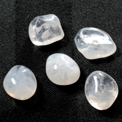 Plastic  Bead - Mixed Color Smooth Baroque 3 Part Mixed CRYSTAL QUARTZ