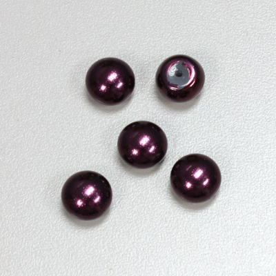 Glass High Dome Cabochon Pearl Dipped - Round 10MM AMETHYST