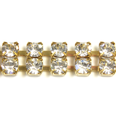 Preciosa Rhinestone Chain - 2 Row PP28 CRYSTAL-RAW