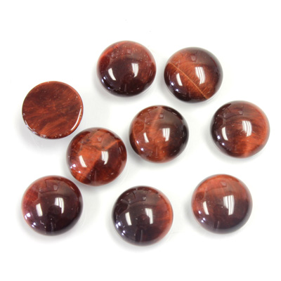 Gemstone Cabochon - Round 09MM TIGEREYE RED