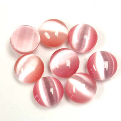 Fiber-Optic Cabochon - Round 10MM CAT'S EYE LT PINK