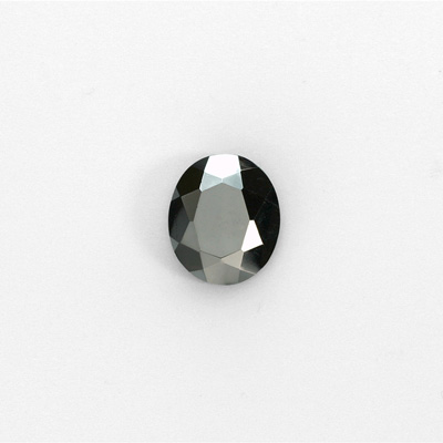 Glass Point Back Tin Table Cut (TTC) Opaque Coated - Oval 12x10MM HEMATITE