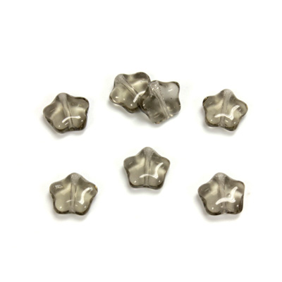 Czech Pressed Glass Bead - Star 08MM BLACK DIAMOND