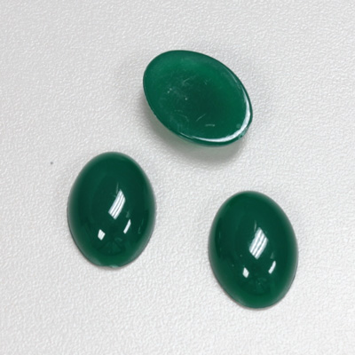 Plastic Flat Back Opaque Cabochon - Oval 18x13MM JADE