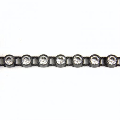 Plastic Rhinestone Banding 1 Row PP17 (SS8) CRYSTAL-BLACK