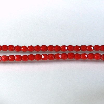 Czech Glass Fire Polish Bead - Round 03MM CHERRY RED