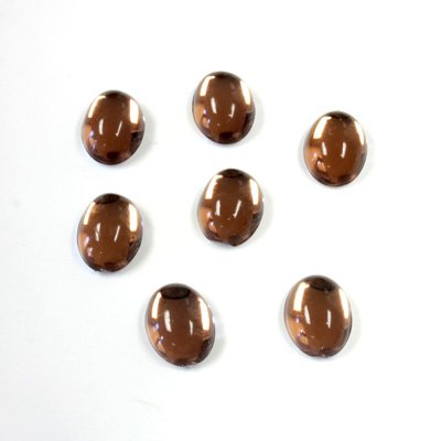 Plastic Flat Back Foiled Cabochon - Oval 08x6MM SMOKE TOPAZ