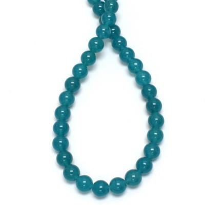 Gemstone Bead - Smooth Round 06MM Dyed QUARTZ Col. 21 TEAL