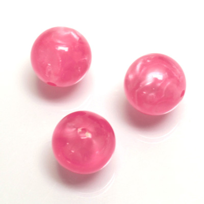 Plastic Moonlite Bead - Smooth Round 14MM MOONLITE PINK