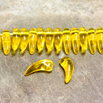 Czech Pressed Glass Bead -Tiger Tooth 06x16MM CITRINE