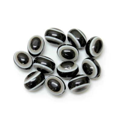 Plastic Eye Bead - Oval 12x9MM  BLACK