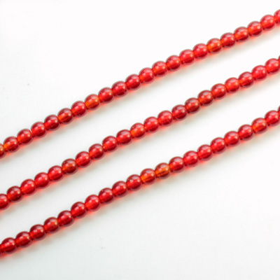 Czech Pressed Glass Bead - Smooth Round 03MM RUBY