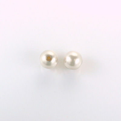 Czech Glass Pearl 1-Hole Ball - 07MM WHITE 70401