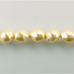 Czech Glass Pearl Bead - Baroque Twisted 13x11MM CREME 70414