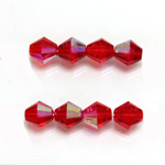 Czech Glass Fire Polished Bead - Bicone 08MM RUBY AB