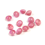 Glass Point Back Buff Top Stone Opaque Doublet - Round 24SS PINK MOONSTONE