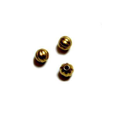 Brass Corrugated Bead - Round 03MM RAW Lead Safe