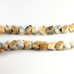 Gemstone Faceted V-Cut Bead 08x8MM MEXICAN CRAZY LACE AGATE
