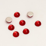 Plastic Flat Back Foiled Cabochon - Round 06MM RUBY